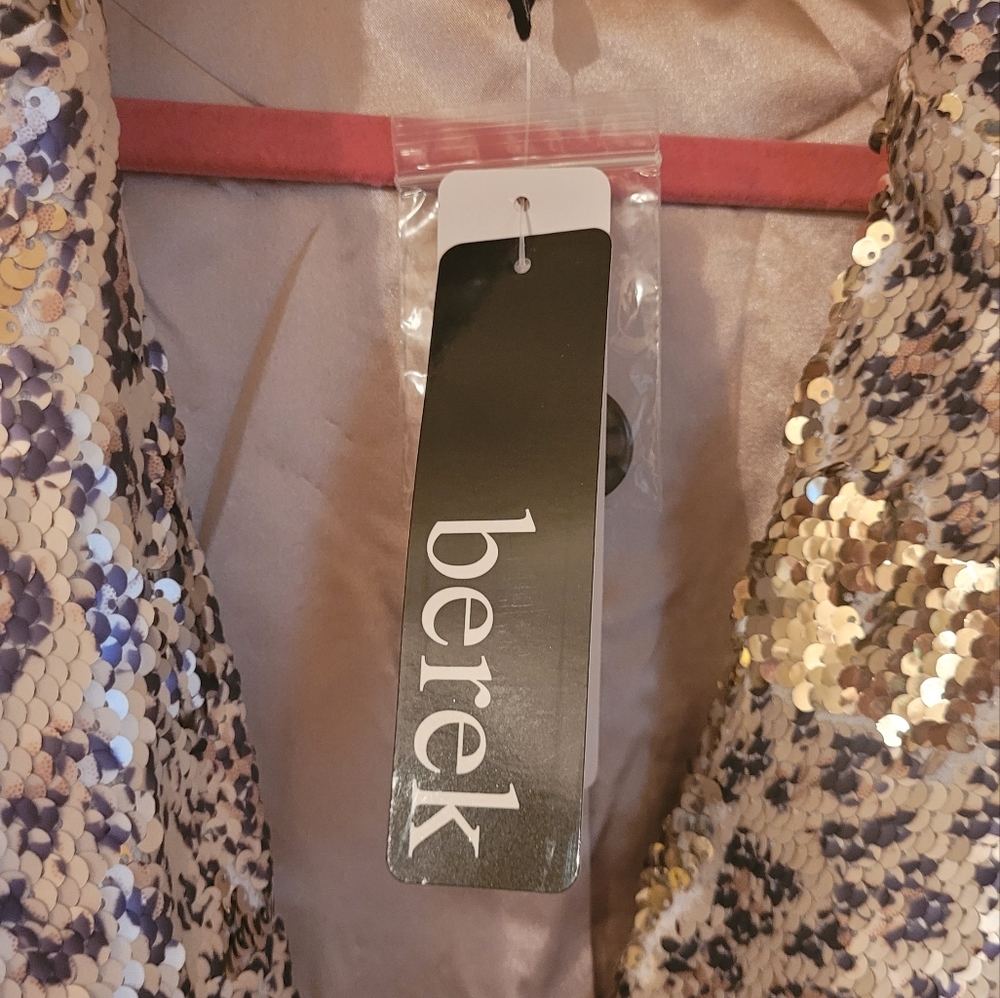 Berek Nwt Sequin Leopard Print Blazer Jacket - image 6